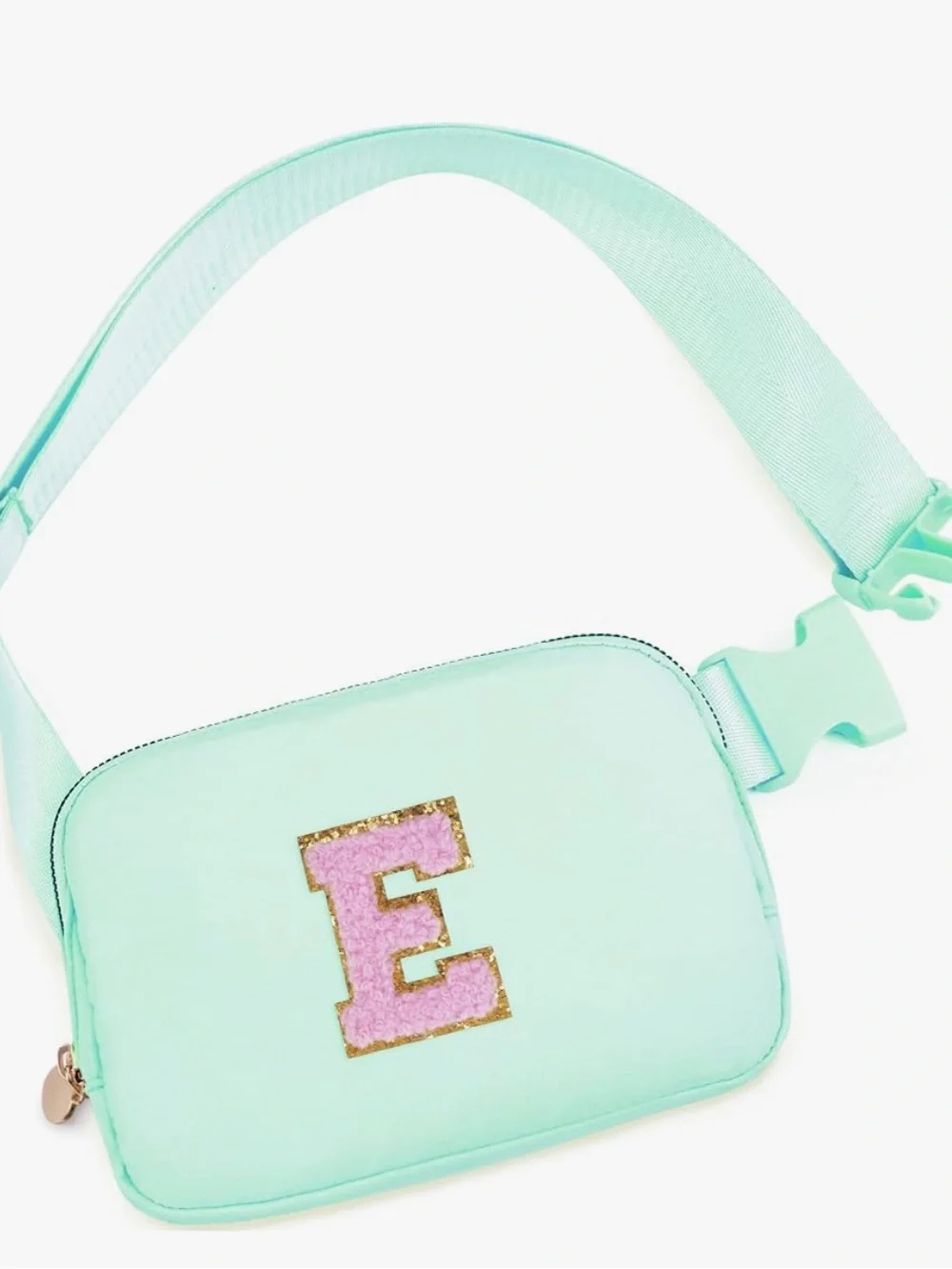 Uygafly Gifts for Girls Kids,Initial Fanny Pack Crossbody Purse Green,E 070